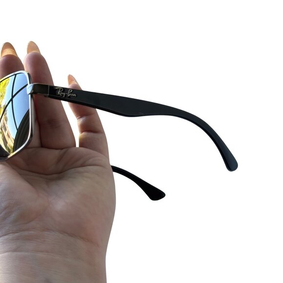 New without Tags Ray-Ban Black/Silver Aviator Sunglasses - Picture 8 of 14